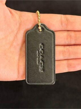 2.5" Medium Modern Coach Leather Key Fob Bag Charm Keychain Hang Tag/Hangtag